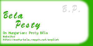 bela pesty business card