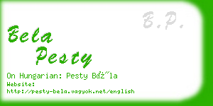 bela pesty business card
